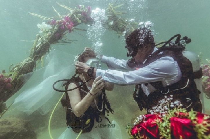 under water wedding